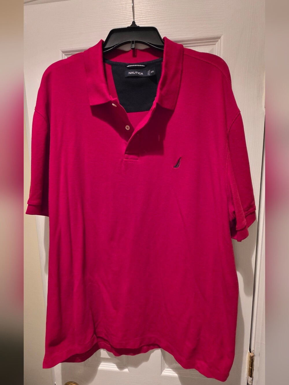 Nautica Men's Polo Shirt in Vibrant Pink with Embroidered Logo